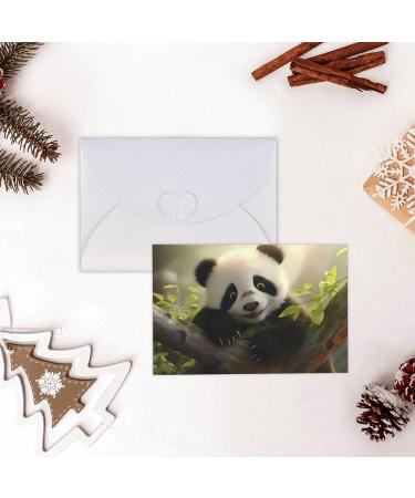 YYHWHJDE White Cute Little Panda Printing High-Grade Pearl Paper Greeting Card : 4x6 In For Birthday Card Party Invitation Card White One Size - Buy Online on GoSupps.com
