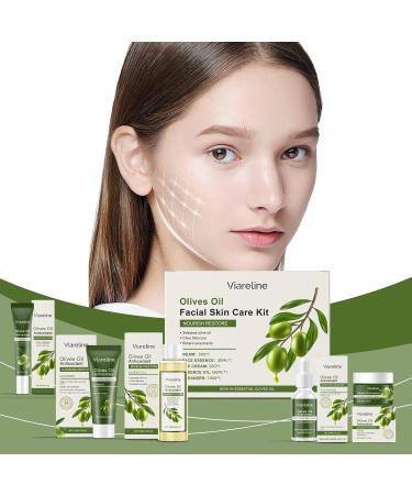 Viareline Olive Oil Facial Skin Care Kit hydrating and soothing improving dryness and improving skin elasticity - Buy Online on GoSupps.com