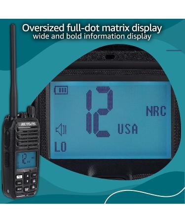 Retevis RM21 Handheld Floating Marine Radio with NOAA Weather, Submersible Design, Clear Audio, Backlit LCD & Charger - Ideal for Boat, Kayaking, Jet Ski - Buy Online on GoSupps.com