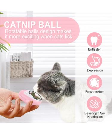 Premium Catnip Balls for Cats - 3pcs Edible Toys with Storage Lids & 360 Rotating Wall Roller - Buy Online on GoSupps.com