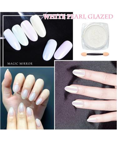 6 Colors White Pearl Chrome Nail Powder Kit | Holographic Mermaid Pigment for Stunning Nail Art - Iridescent & Pearlescent Effects - Buy Online on GoSupps.com