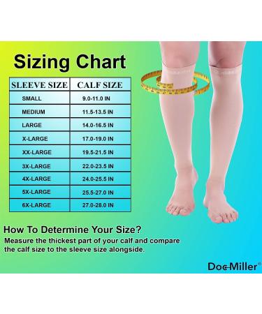 Doc Miller Calf Compression Sleeve - 15-20mmHg Shin Splint Recovery for Men and Women - Varicose Veins Relief - 1 Pair (X-Large, Skin/Nude) - Buy Online on GoSupps.com