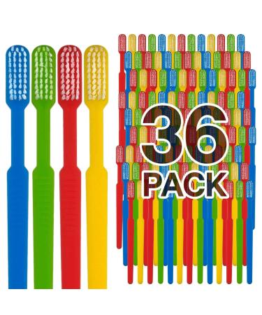 36 Prepasted Disposable Toothbrushes | Pre-Pasted Soft Bristle Tooth Brush Set for Dental Care & Oral Hygiene | Individually Wrapped Toothbrush Pack Airbnb Gifts | No Water Needed (36 Pack) 36 Count (Pack of 1)