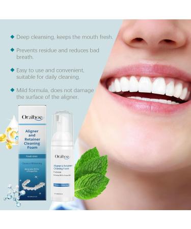 Oralhoe Aligner and Retainer Cleaning Foam Fresh Mint 60mL Cleaner and Whitening Eliminates 99.9% of Impurities - Buy Online on GoSupps.com