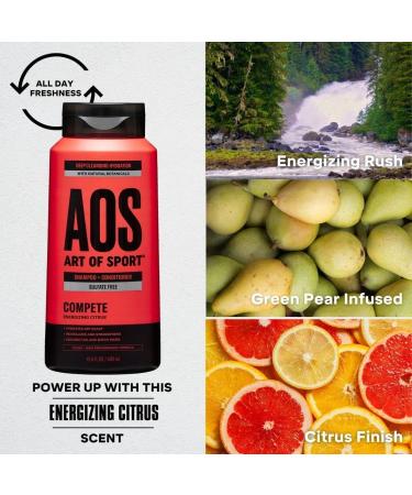 Art of Sport Mens 2-in-1 Shampoo and Conditioner - Sulfate Free, Citrus Fragrance, Natural Botanicals & Coconut Oil - 3 Pack, 13.5 fl oz - Deep Cleans, Fights Dry Scalp & Dandruff - Buy Online on GoSupps.com