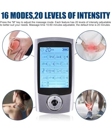 Delamiya Tens Device - Rechargeable Pain Relief Stimulator with 16 Programs 20 Intensity Levels & Premium Electrodes for Muscle Relaxation - Buy Online on GoSupps.com