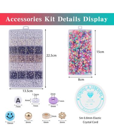 Siomia Bracelet Making Kit - 1400pcs Round Acrylic Letter Beads & 2350pcs Clay Beads Jewelry Kit - Gift Pack Included - Mixed Metal & Colorful Clay Beads - DIY Alphabet Bracelets - Buy Online on GoSupps.com