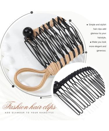 Bartosi 2Pcs Banana Hair Clip Set - Stretchy Double Comb Hair Accessories for Women and Girls - Buy Online on GoSupps.com
