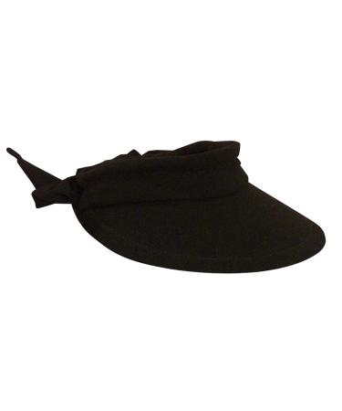 Scala Women's Visor Hat With Big Brim One Size Black