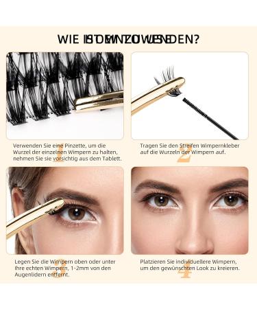 QUEWEL Individual Cluster Lashes - 240 Pieces 0.07C Curl DIY Eyelash Extensions (40D & 50D Mix 8-14mm) for Natural Look - Buy Online on GoSupps.com