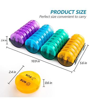 Yaklim Monthly Pill Organizer 2 Times a Day XL - 28 Day Pill Box AM PM Daily Case for Pills & Supplements (4 Colors) - Buy Online on GoSupps.com