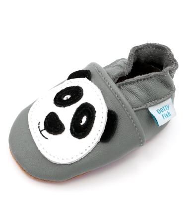 Dotty Fish Soft Leather Baby Shoes for Boys. Toddler Shoes. Non Slip. Animal Designs for Boys and Girls. 0-6 Months - 4-5 Years 18-24 Months Grey and White Panda - Buy Online on GoSupps.com