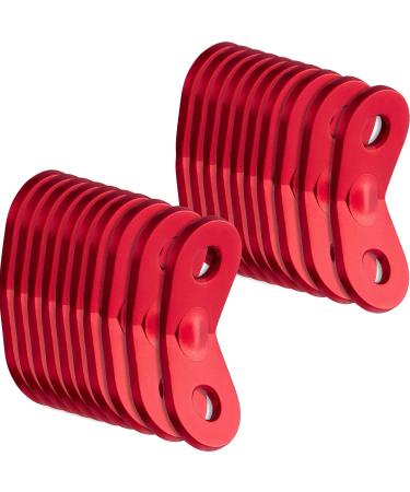 SATINIOR 20 Pieces Aluminum Alloy Guyline Cord Adjuster Tent Tensioners Rope Adjuster Tent Rope Adjusters for Outdoor Camping Hiking, Red Circle Style