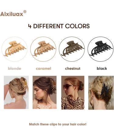 4 Pack 4.75 Inch Large Hair Claw Clips for Women Girls Thin Thick Curly Hair Big Matte Strong Hold Octopus Jaw Clips 90's Strong Hold jaw clip Neutral Colors 1 count (Pack of 4) - Buy Online on GoSupps.com