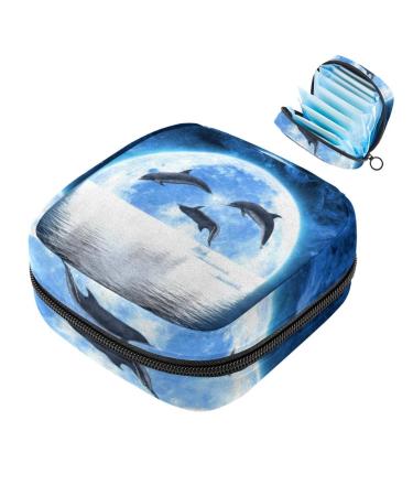 Women bands storage bag menstrual cup pocket girl travel big capacity make-up women bandage ormanizer forest forest animals color 7 4.7x6.6x6.6 in/12x17x17 cm
