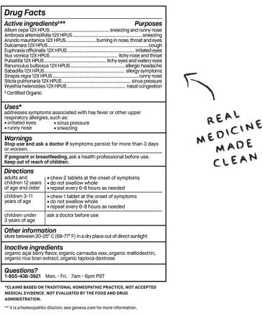 Genexa Allergy-D Organic Acai Berry - 60 Chewable Tablets | Natural Allergy Relief - Buy Online on GoSupps.com