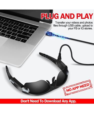 MingSung MS20 Camera Video Sunglasses | HD1080P Built-in Camera | Hands-Free Recording for Outdoor Activities | Includes 32G MicroSD Card - Buy Online on GoSupps.com