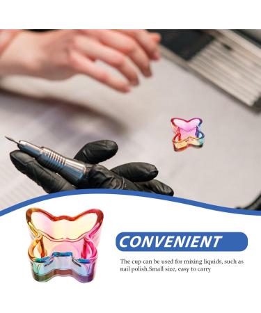Baluue Dappen Dish Butterfly Shaped Glass Crystal Dappen Dish Cup Nail Art Liquid Powder Nail Crystal Bowl Glassware Tools for Nail Art Manicure 5.00X4.20X2.50CM - Buy Online on GoSupps.com