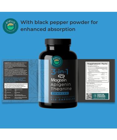 Magnesium Theanine L-Threonate Apigenin Supplement for Sleep Aid-3- in-1 Complex Supplement Support Relaxation- Melatonin-Free Magnesium- Zero Fillers- Gluten Free & Non-GMO-120 Count Veggie Capsules - Buy Online on GoSupps.com