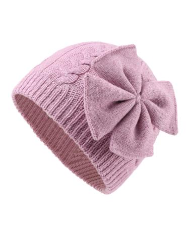 XIAOHAWANG Baby Girl Winter Hat Cute Bow Baby Beanie Warm Knitted Hats for Infant Toddler Girls 2-6 Years Purple - Buy Online on GoSupps.com