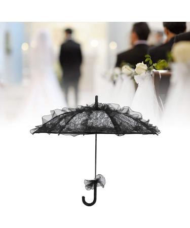 Lace Umbrella Parasol - Vintage Mini Umbrella for Wedding Stage Props & Decoration - Black - Buy Online on GoSupps.com
