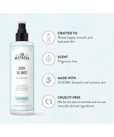 J.R. Watkins Unscented Body Oil Mist Hydrates Skin with Plant-Based Ingredients Fragrance-Free 4.8 oz - Buy Online on GoSupps.com