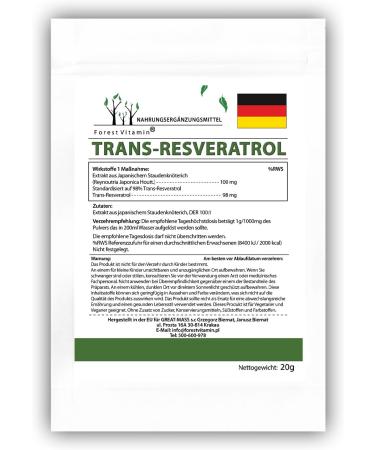 Shop Trans Resveratrol Powder - 20g | Japanese Kn terich Extract | 98% Standardized | Health & Beauty | International Shipping - Buy Online on GoSupps.com