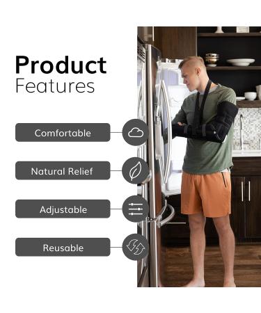 BraceAbility Posterior Long Arm Splint - Medium Size Elbow Immobilizer Brace with Sling for Fractures, Post-Surgery Recovery, Tendonitis, Bursitis, Ulnar Nerve Relief - Left or Right Arm - Buy Online on GoSupps.com