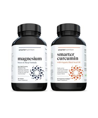Multi-Active Magnesium Tablets & Curcumin Softgels - Potent & Bioavailable Active Curcumin Softgels Standardized to 95% Tetrahydrocurcuminoids 1-Month Supply