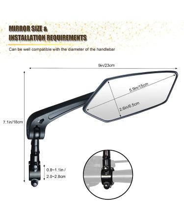 HD Blast-Resistant Adjustable Rotatable Bike Mirror - Rearview Bicycle Mirror (2PCS) - Buy Online on GoSupps.com