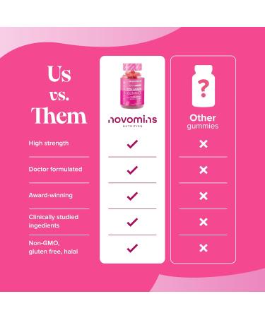 50mg Marine Collagen Gummies - Hydrolysed Collagen Peptides with Hyaluronic Acid Vitamin C & Biotin - More Convenient Than Collagen Powder - Collagen Supplements for Women - 60 Gummies - Novomins - Buy Online on GoSupps.com