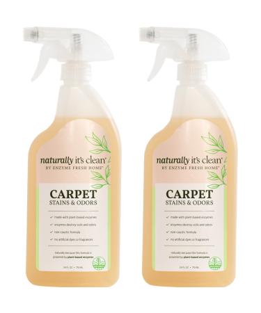 naturally it's clean Carpet Stains & Odors Cleaner Plant Based Enzyme Safely Cleans Pet/Food Stains, Grease & Ink from Carpets, Rugs, Upholstery & Drapery, 24oz Spray Bottle x 2 Pack - Buy Online on GoSupps.com