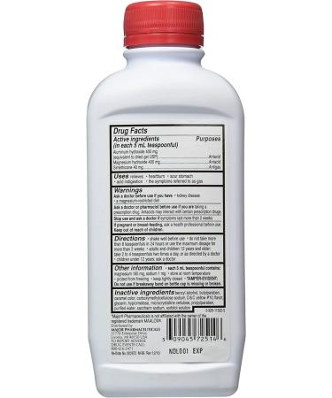 Mintox Maximum Strength Antacid Anti-Gas Liquid 12 oz - Lemon Flavor | Generic Maalox Max - Buy Online on GoSupps.com