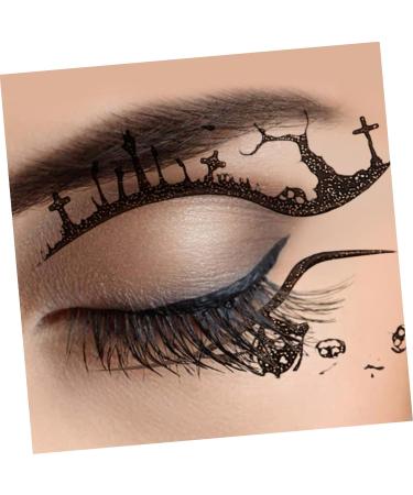 VINTORKY 4 Pairs Halloween Eyeliner Stickers Decor Eyeshadow Halloween Makeup Tools Eye Makeup Decals Black - Buy Online on GoSupps.com