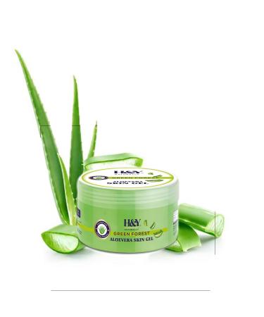 H&Y NATURALLY 99% Pure Aloe Vera Gel for Face & Skin | For All Skin & Hair Types | Multi-purpose Aloe Vera gel | Skin Softening  Anti-Ageing  Anti-Pollutant  UV Protection (Green Forest)