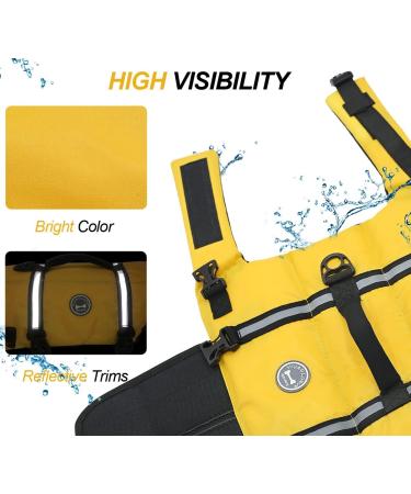 Vivaglory Ripstop Dog Rescue Vest for Small & Medium Dogs - Improved Buoyancy & Visibility Yellow XL (Chest 78-96cm) Perfect for Boating & Water Safety - Buy Online on GoSupps.com