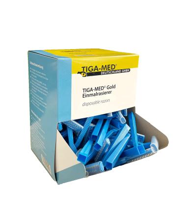 Razor Disposable Tiga Gold single-edged blue 100 pieces Disposable razor Disposable razor Blue 100 pieces (1 pack)