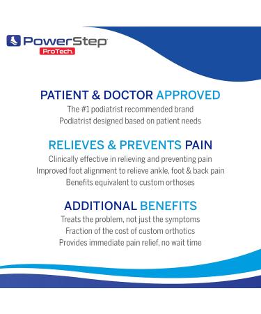 PowerStep ProTech Control 3/4 Orthotic Inserts - Medical Grade for Overpronation Plantar Fasciitis & Arch Pain - Men s 10-10.5 / Women s 12-12.5 - Premium Comfort Inserts - Buy Online on GoSupps.com