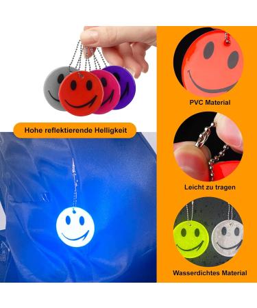 Buy Cosswe Safety Reflector Pendant - 11 Pack Smiley Reflectors for Children | Ideal for School Cycling & Running - International Shipping Available - Buy Online on GoSupps.com