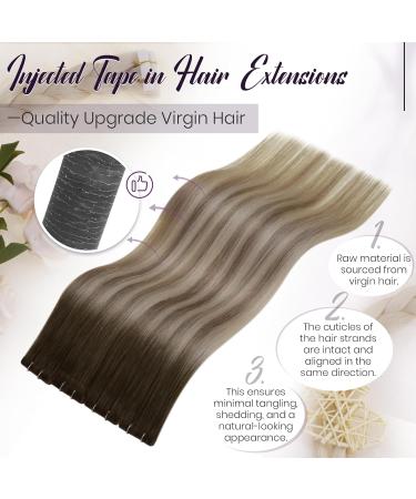 Buy Laavoo Invisible Tape Extensions | Real Ombre Brown Human Hair - Seamless 50cm | 10pcs #4/7/80 - Buy Online on GoSupps.com