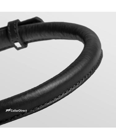 Collardirect Handmade Round Leather Dog Collar | Soft Padded Rolled Real Leather | Adjustable for Small Dogs & Cats | Available in Black Pink Red Purple Blue (23-28 cm) - Buy Online on GoSupps.com