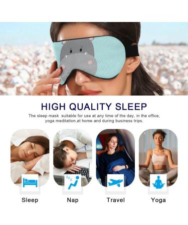 Cute Hippo Breathable Sleep Mask - Summer Cool Feeling Eye Cover for Rest - Elastic Contoured Blindfold for Men & Women | Ideal for Travel - Buy Online on GoSupps.com