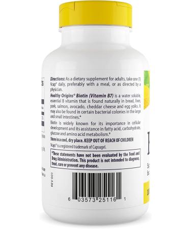 Healthy Origins Biotin 10,000 Mcg Vcaps - 150 Count | Boost Hair, Skin & Nails - Buy Online on GoSupps.com