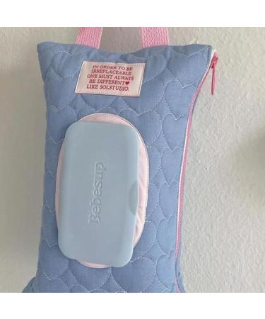 Baby Extractable Travel Portable Flap Portable Storage Bag Cotton Tissue Box Wet Wipes Storage Bag Macaron Blue Wipes Pack 23*15cm - Buy Online on GoSupps.com