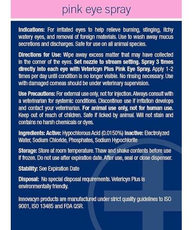 Pink Eye Spray by Vetericyn | Eye Spray for All Animals to Relieve Redness Irritation and Discharge - 16-ounce - Buy Online on GoSupps.com