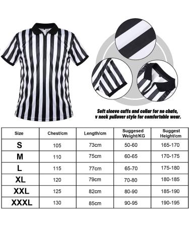 Official Men's Referee Jersey - Black & White Striped Shirt with Collar Yellow Penalty Flag & Stainless Steel Pipe for Basketball & Football - Buy Online on GoSupps.com