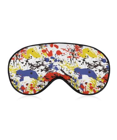 Colorful Ink Splashes Pattern Sleep Mask for Women Adjustable Sleeping Eye Shades Cover with Elastic Strap