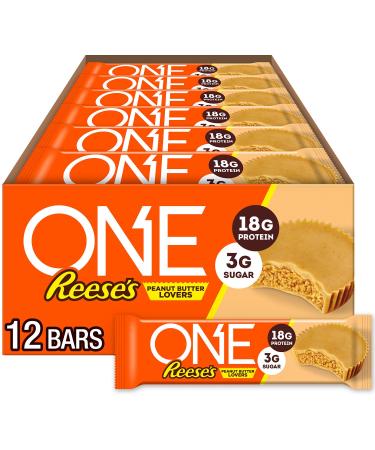 ONE Protein Bars Reese's Peanut Butter Lovers Gluten Free with 18g Protein and 3g Sugar Pantry Staples 2.12 oz (12 Count) - Buy Online on GoSupps.com