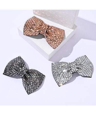 Vintage Hair Clips Bow Hair Pin Hair Bows Clip Women's Hair Bow Hair Clips Sparkling Hair Pins Hair Bows Clip for Thick Hair Women Girls Dark Grey - Buy Online on GoSupps.com