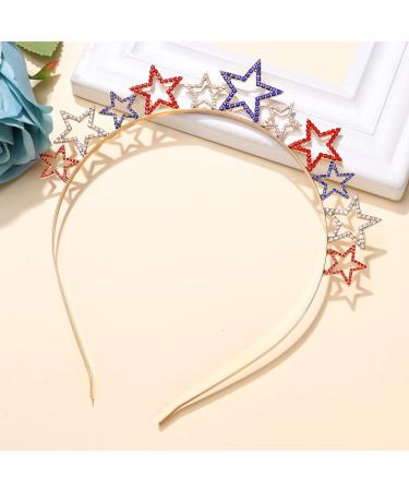 HEIDKRUEGER 4th of July Rhinestone Patriotic Headband - Red White Blue Star Hairband for Women - Buy Online on GoSupps.com